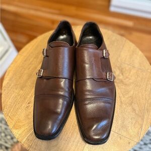 Men's To Boot Brown Leather Monk Strap Shoes